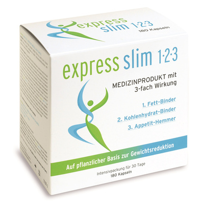 Abnehmkapseln express slim 1 2 3 mit 3-Fach Wirkung gegen Kalorien (180 Kapseln)