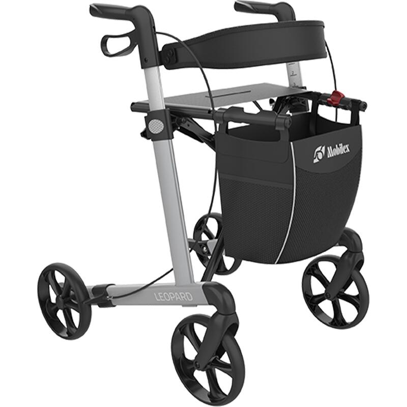 Mobilex Leopard Rollator, Sitzhöhe 62 cm (Farbe: silber) - Orbisana.de