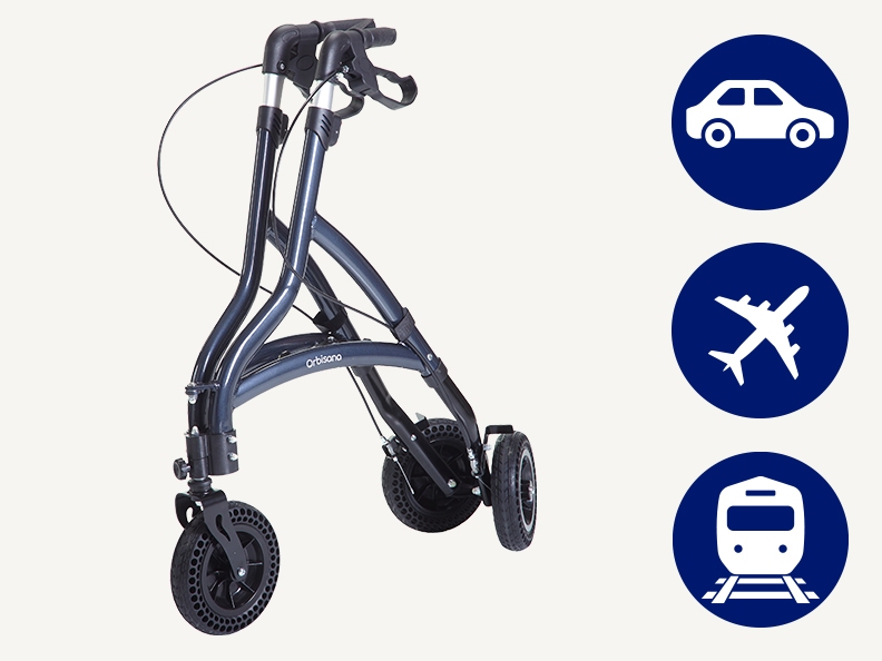 Orbisana ODR 300 Rollator 3-Rad einfach zusammenklappen