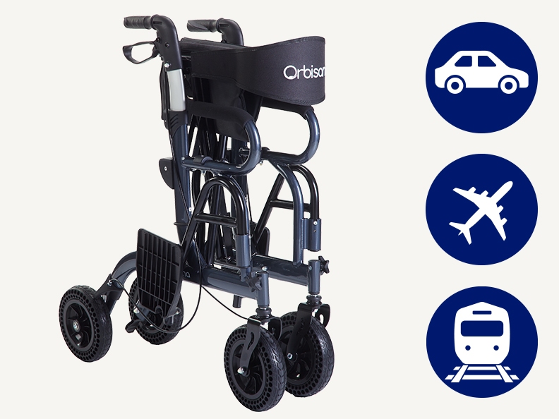 Orbisana OZR 210 Rollator & Rollstuhl 2in1 einfach zusammenklappen